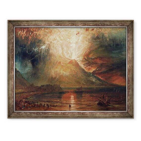 Tablou inramat - Joseph Mallord William Turner - Muntele Vezuviu in eruptie - - Roveli