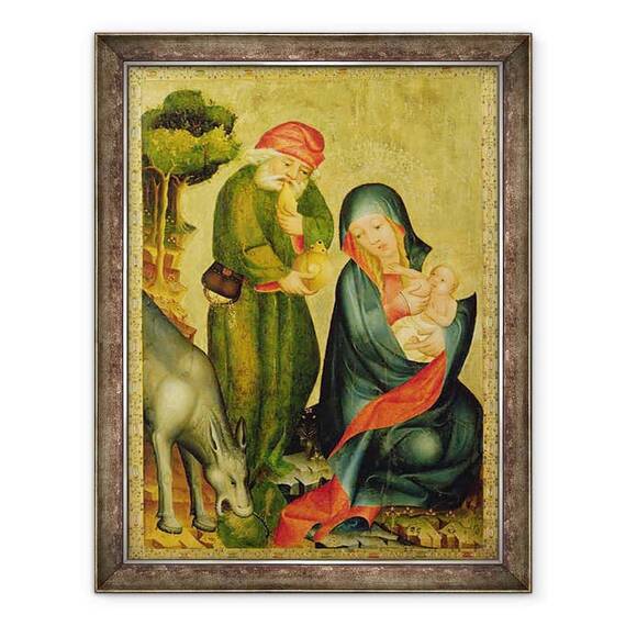 Tablou inramat - Master Bertram of Minden - Odihneste-te pe zborul spre Egipt, detaliu de la Altarul Grabow - - Roveli