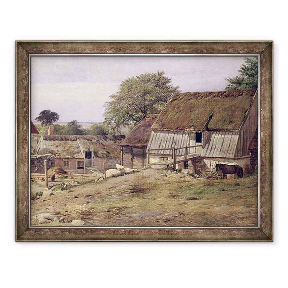 Tablou inramat - Louis Gurlitt - O ferma in Suedia - - Roveli