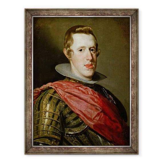Tablou inramat - Diego Rodriguez de Silva y Velazquez - Portretul lui Filip al IV-lea 1605-65 in Armour - - Roveli