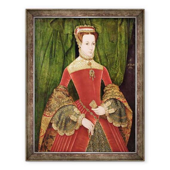 Tablou inramat - Hans Eworth - Portretul unei femei, in varsta de 16 ani, identificata anterior ca Mary Fitzalan, Ducesa de Norfolk - - Roveli
