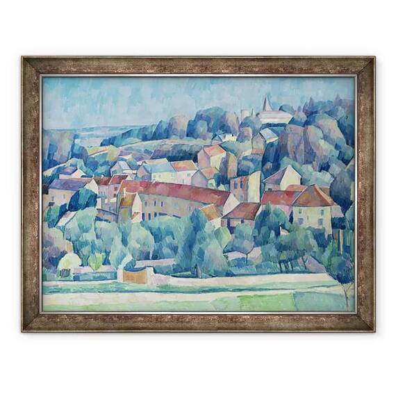 Tablou inramat - Walter Rosam - Satul si castelul Hardricourt - - Roveli