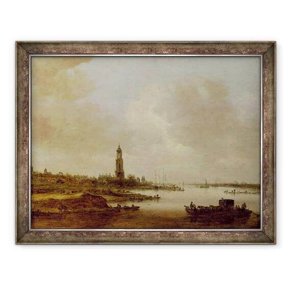 Tablou inramat - Jan Josephsz van Goyen - Vedere din Rhenen din vest - - Roveli