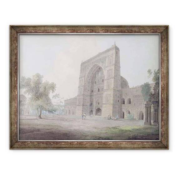 Tablou inramat - Thomas Daniell - Intrarea principala a Moscheea Jami, Jaunpur - - Roveli