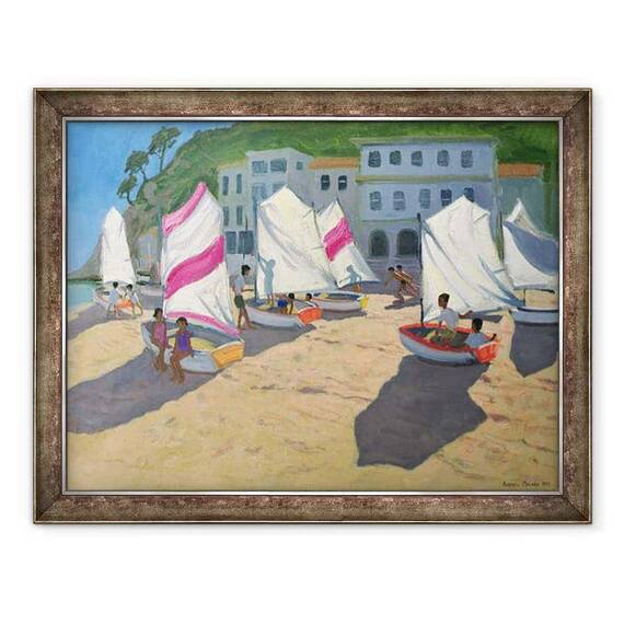 Tablou inramat - Andrew Macara - Barci cu vele, Costa Brava - - Roveli