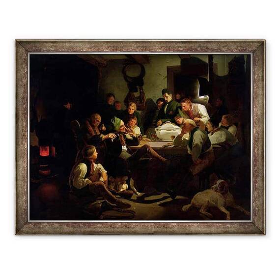 Tablou inramat - Adolf Schrodter - Munchhausen spune povestile sale de vanatoare - - Roveli