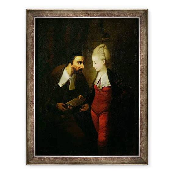 Tablou inramat - Edward Alcock - Portia si Shylock din Negustorul din Venetia Actul IV, scena I - - Roveli