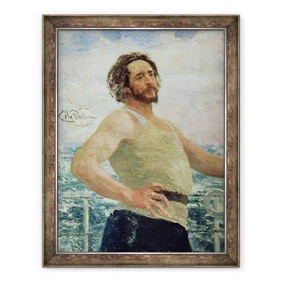 Tablou inramat - Ilya Efimovich Repin - Portretul Autorului Leonid Andreev 1871-1919 - - Roveli