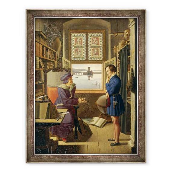 Tablou inramat - Julius Oldach - Mephisto si Studentul - - Roveli