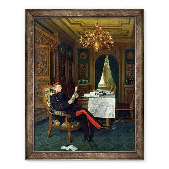 Tablou inramat - Anton Alexander von Werner - Moltke in Versailles - - Roveli