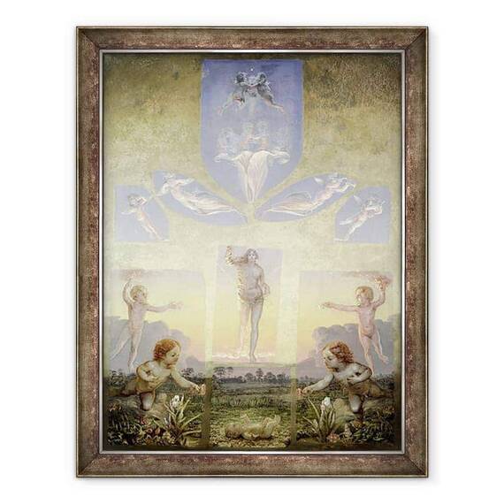 Tablou inramat - Philipp Otto Runge - Un studiu pentru cea de-a doua versiune a Dimineata - - Roveli