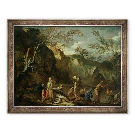 Tablou inramat - Salvator Rosa - Botezul lui Hristos - - Roveli