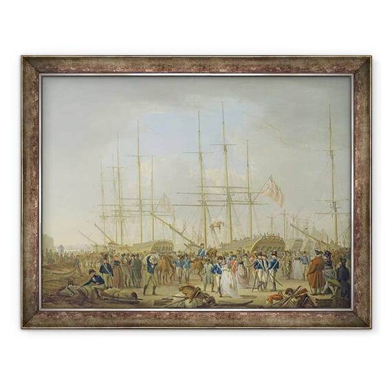 Tablou inramat - William Anderson - Husarii se imbarca la Deptford - - Roveli