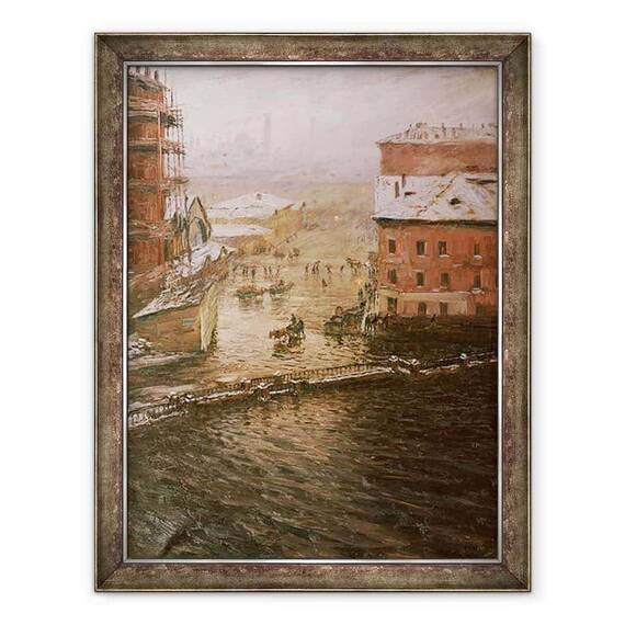 Tablou inramat - Nikolay Nikanorovich Dubovskoy - Inundatii in Sankt Petersburg - - Roveli
