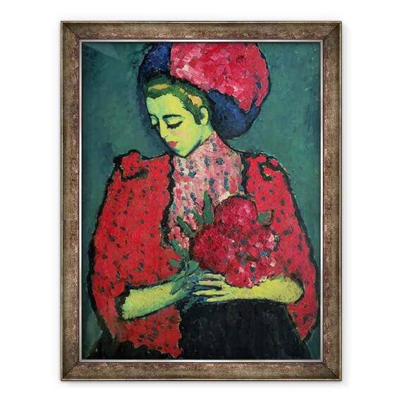 Tablou inramat - Alexej von Jawlensky - Tanara cu bujori - - Roveli