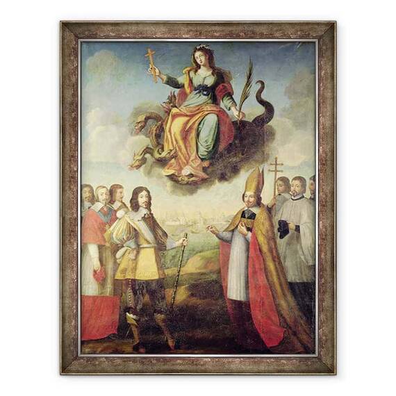 Tablou inramat - Pierre Courtillon - Intrarea regelui Ludovic al XIII-lea 1601-43 al Frantei si al Navarei, in La Rochelle - - Roveli