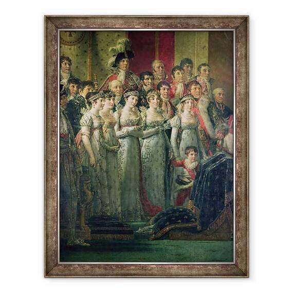 Tablou inramat - Jacques Louis David - Sfintirea imparatului Napoleon si incoronarea imparatesei Josephine de catre Papa Pius al VII-lea, detaliu I - - Roveli
