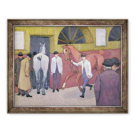 Tablou inramat - Robert Polhill Bevan - La targul de cai - - Roveli