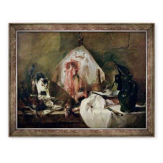 Tablou inramat - Jean-Baptiste Simeon Chardin - Ray sau, Interiorul bucatariei - - Roveli