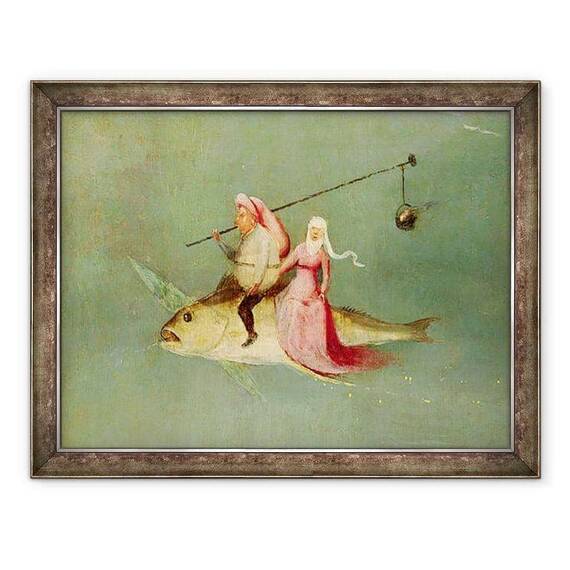Tablou inramat - Hieronymus Bosch - Tentatia Sfantului Anton, panoul din dreapta - - Roveli