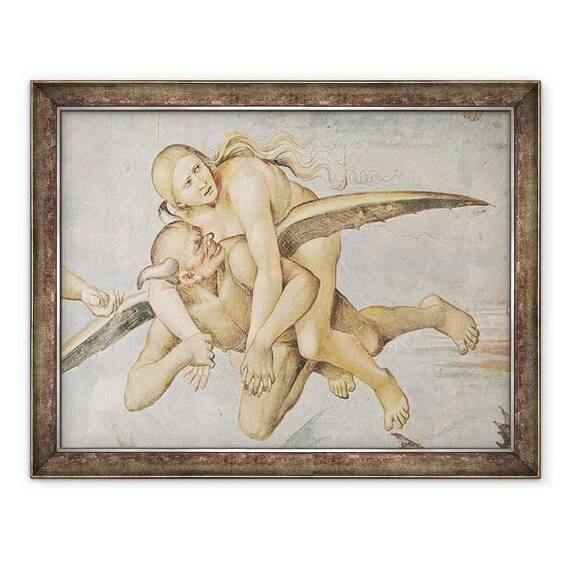 Tablou inramat - Luca Signorelli - Unul dintre Damned echitatie pe un diavol - - Roveli