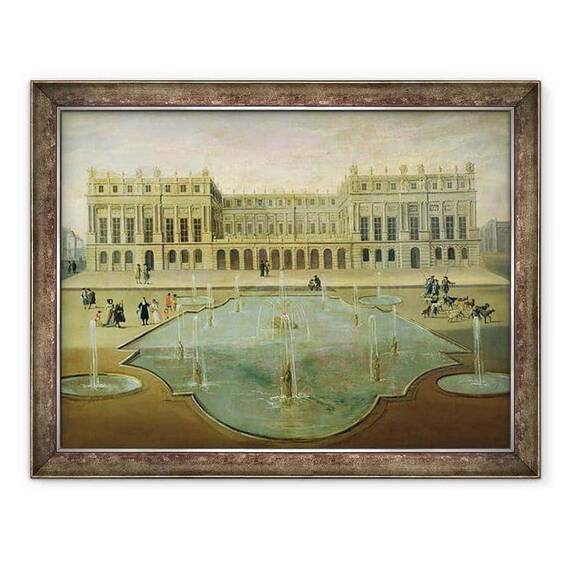 Tablou inramat - Scoala franceza - Chateau de Versailles din partea gradinii - - Roveli