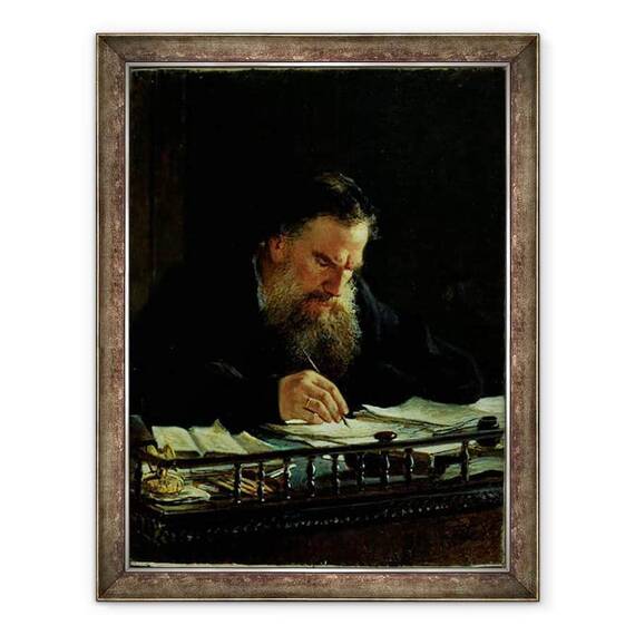 Tablou inramat - Nikolai Nikolajevitch Gay - Portret De Lev Tolstoi 1828-1910 - - Roveli