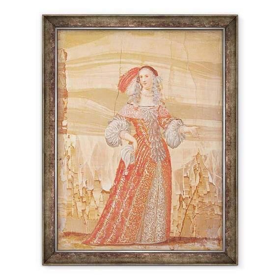Tablou inramat - Scoala franceza - Portretul lui Madeleine Bejart 1618-72 in rolul lui Madelon in Les Precieus de Moliere 1622-73 dupa 1659 - - Roveli