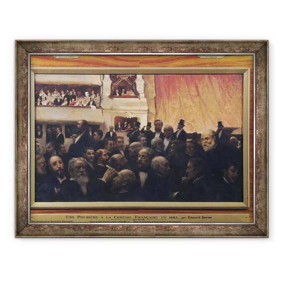 Tablou inramat - Edouard-Joseph Dantan - Prima noapte la Comedie Francaise in 1885 - - Roveli