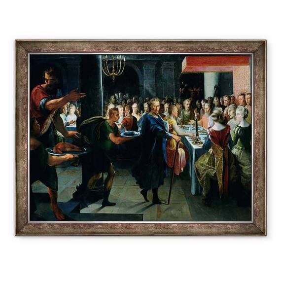 Tablou inramat - Toussaint Dubreuil - Dice Oferind un banchet lui Francus, in prezenta Hyante si Climene - - Roveli