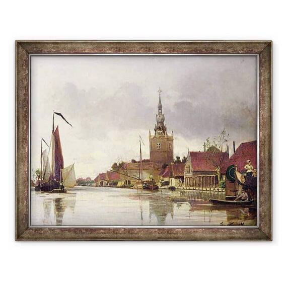 Tablou inramat - Johan-Barthold Jongkind - Vedere de Overschie langa Rotterdam - - Roveli