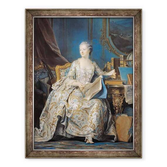 Tablou inramat - Maurice Quentin de la Tour - Jeanne Poisson 1721-64 Marchiza de Pompadour - - Roveli
