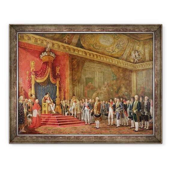 Tablou inramat - Innocent Louis Goubaud - Napoleon 1769-1821 Primirea delegatiei din Senatul Roman - - Roveli