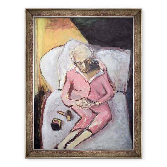 Tablou inramat - Julie Held - Femeie cu ruj - - Roveli