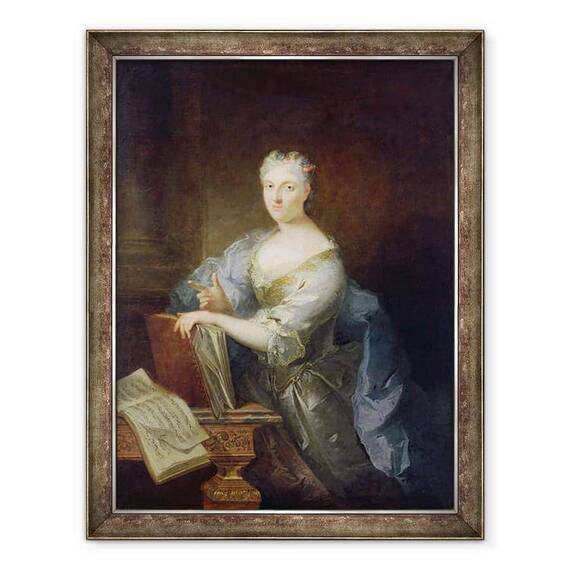 Tablou inramat - Robert Tournieres - Portretul cantaretei Marie-Louise Desmatins 1670-1708 - - Roveli