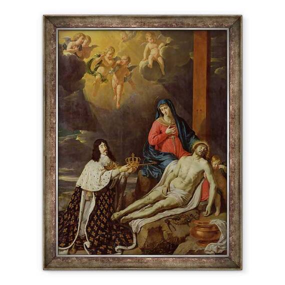 Tablou inramat - Philippe de Champaigne - Juramantul lui Ludovic al XIII-lea 1601-43 rege al Frantei si al Navarei - - Roveli
