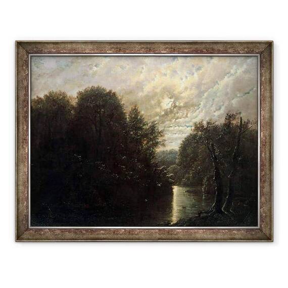 Tablou inramat - Karl Gustav Carus - Peisaj rau in Rosental langa Leipzig - - Roveli