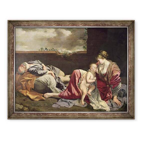 Tablou inramat - Orazio Gentileschi - Restul in zbor spre Egipt - - Roveli