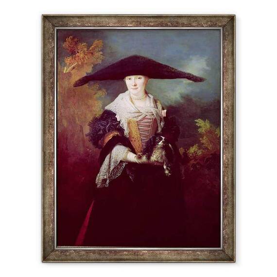 Tablou inramat - Nicolas de Largilliere - La Belle Strasbourgeoise, posibil portretul nuptial al surorii artistului Marie-Elizabeth - - Roveli