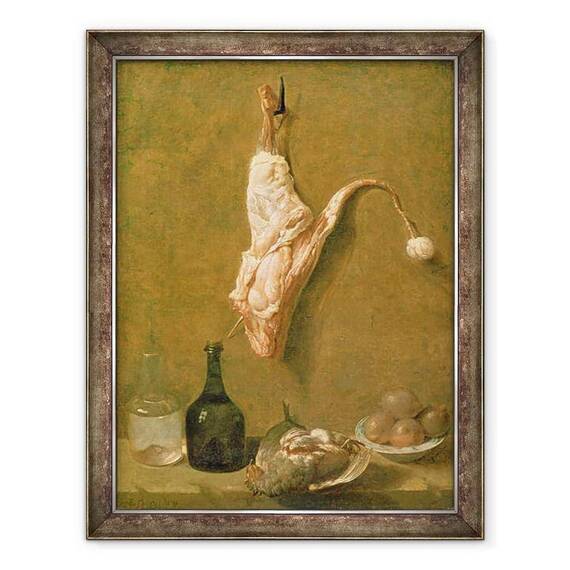 Tablou inramat - Jean-Baptiste Oudry - Natura moarta cu un picior de vitel - - Roveli