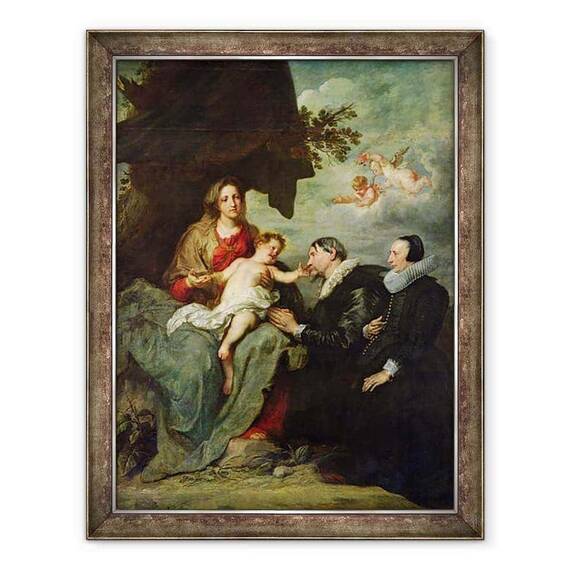 Tablou inramat - Anthony van Dyck - Madonna si copilul cu donatori - - Roveli