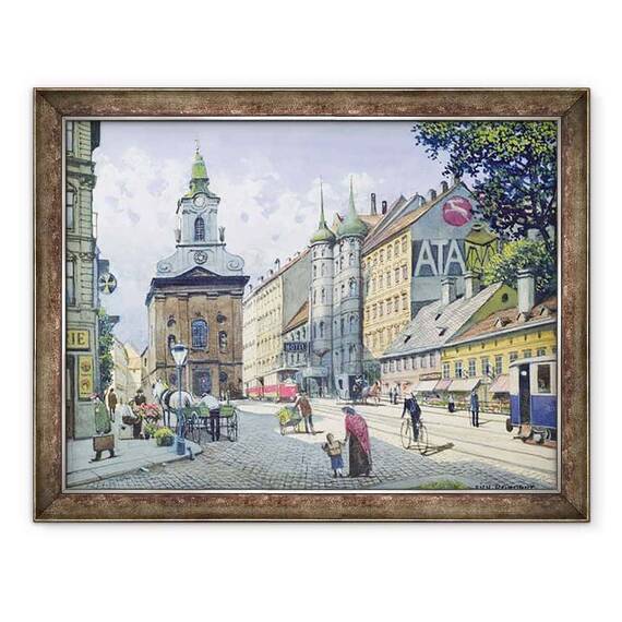 Tablou inramat - Richard Pokorny - Biserica Chimneysweeps, Wiedner Hauptstrasse - - Roveli