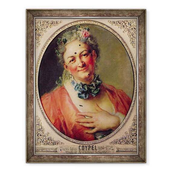 Tablou inramat - Charles Antoine Coypel - Portretul Cantaretei Pierre de Jelyotte 1713-97 in Costum Femeie - - Roveli