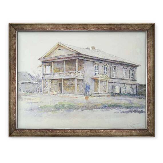 Tablou inramat - Vasilij Ivanovic Surikov - Casa lui Surikov la Krasnoiarsk - - Roveli