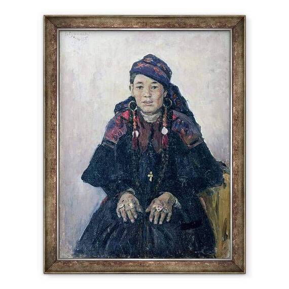 Tablou inramat - Vasilij Ivanovic Surikov - Portretul unei femei Cazac - - Roveli