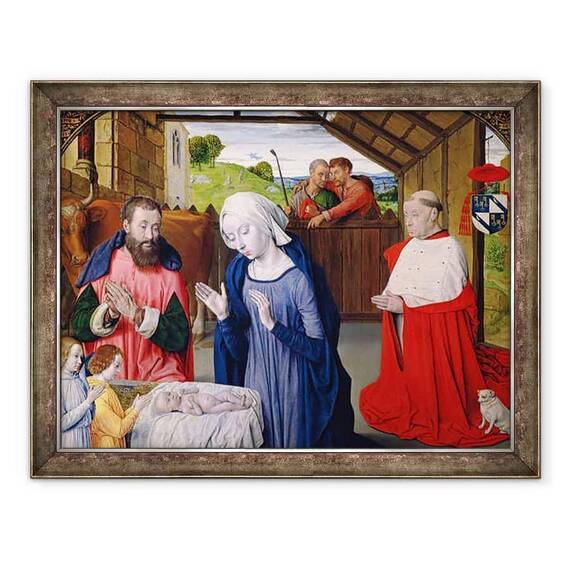 Tablou inramat - Master of Moulins - Nasterea Cardinalului Rolin - - Roveli