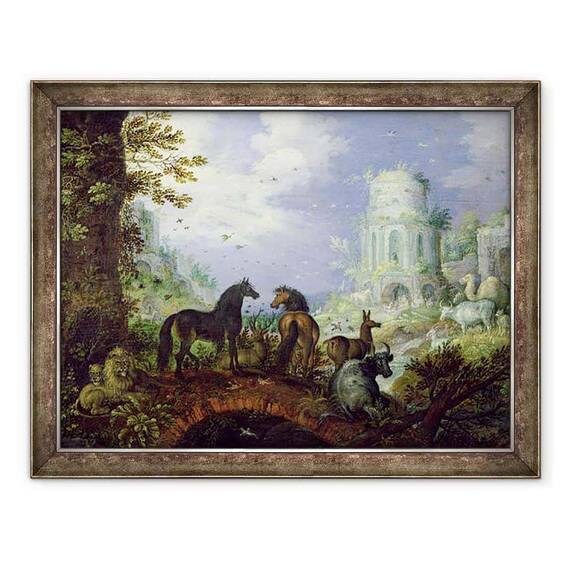 Tablou inramat - Roelandt Jacobsz Savery - Orfeu Fermecand Animalele - - Roveli