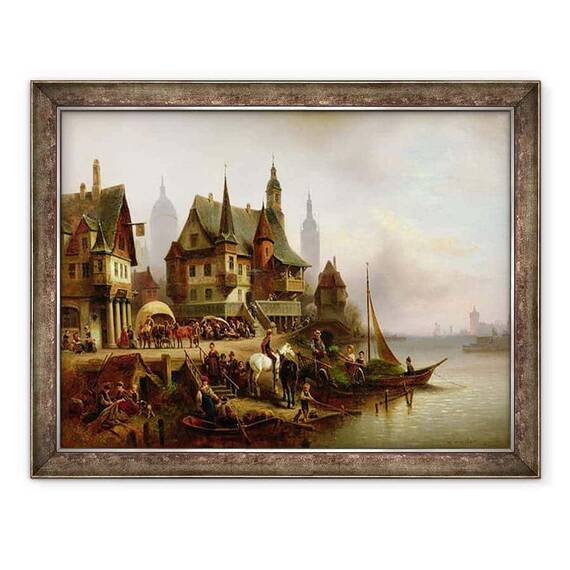Tablou inramat - Wilhelm Meyerheim - Pe mal - - Roveli