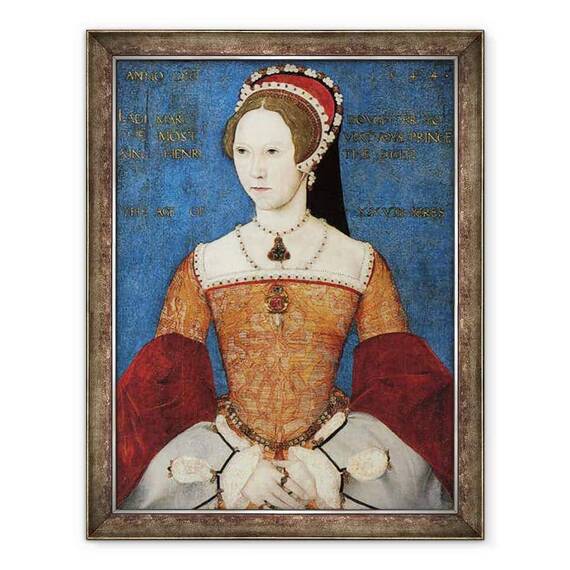 Tablou inramat - Master John - Portretul Mariei I sau al Mariei Tudor 1516-58, fiica lui Henric al VIII-lea, la varsta de 28 de ani - - Roveli