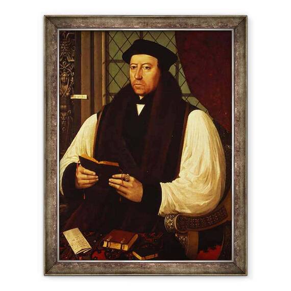 Tablou inramat - Gerlach Flicke - Portretul lui Thomas Cranmer 1489-1556 1546 - - Roveli